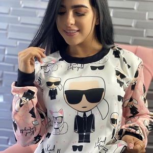 COPY - Women Sweater lightweight print letters Doll pink